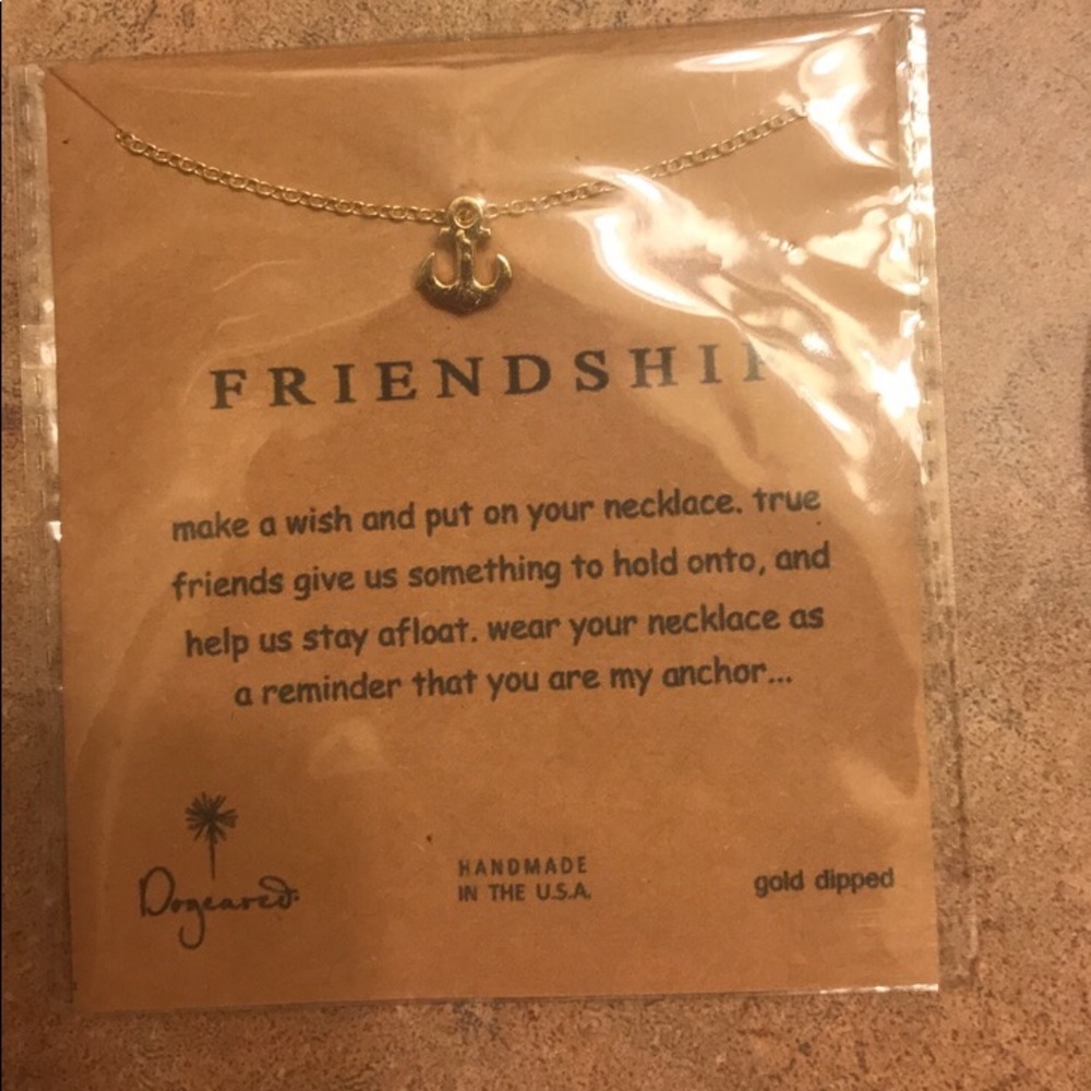 Gold Dipped friendship anchor necklace